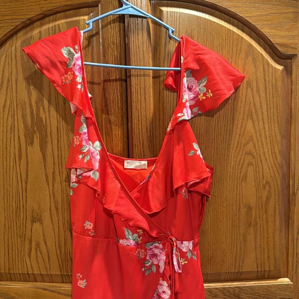 Altar'd State Red Floral High-Low Ruffle Dress - Picture 2 of 6